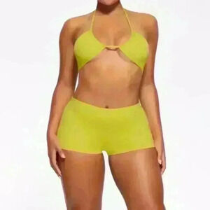 SKIMS NWT Citrus Recycled Swim Cut Out Mid Waist Boyshorts Size 4X